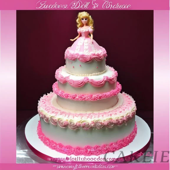 3 Tier Pink Cute Doll Cake